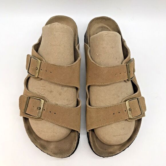 Project Cloud Venita Slides Women's 7.5 Tan Suede Leather Memory Foam Sandals - Picture 5 of 10